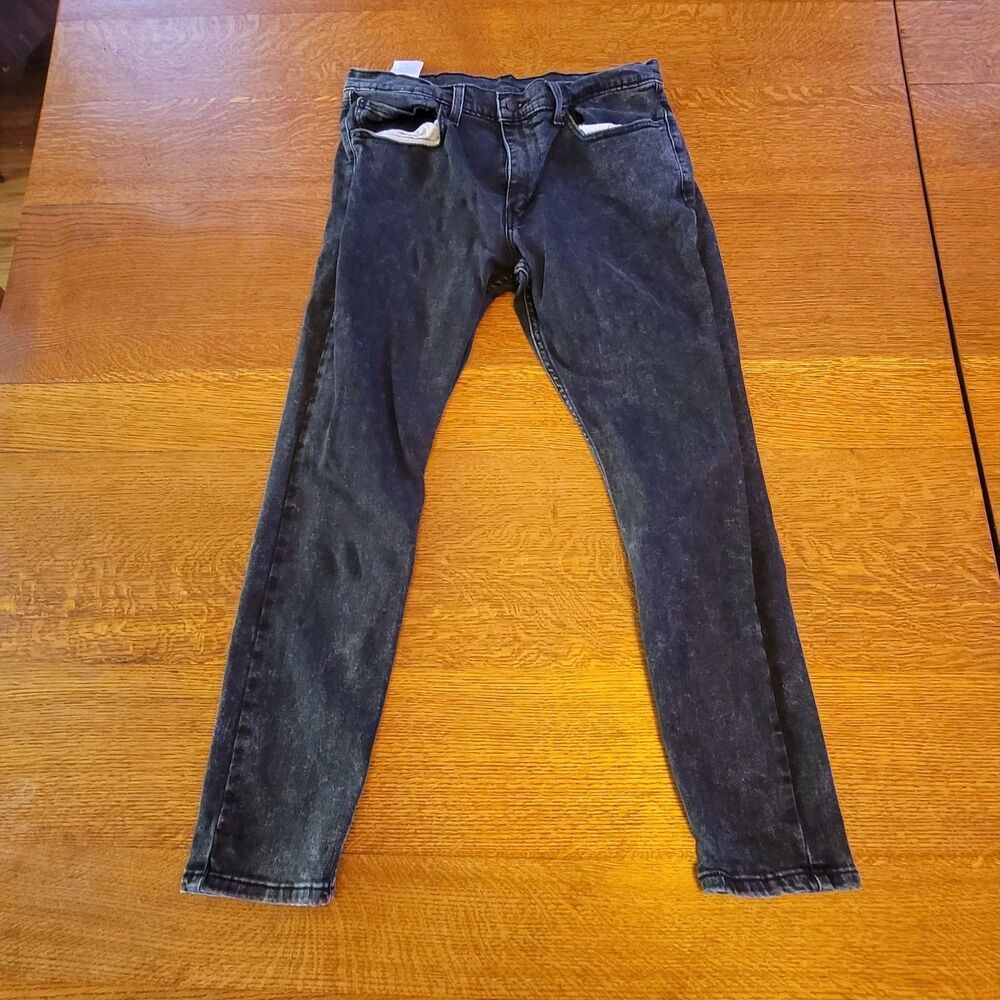 Levi's 512 Black Slim Tapered Denim Jeans 5-Pocket Button Zip Men's